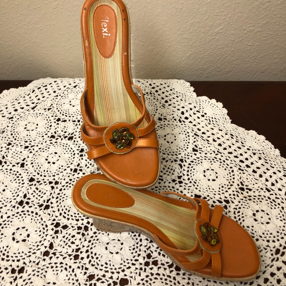 Flexi Womens Naranja  Brownish Orange Sandal SZ8